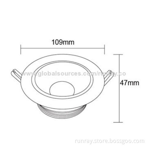 5W COB Ceiling Light, 85-265V AC or 12V DC Input Voltage, 80-110lm/W, >75Ra, >0.95 PFNew